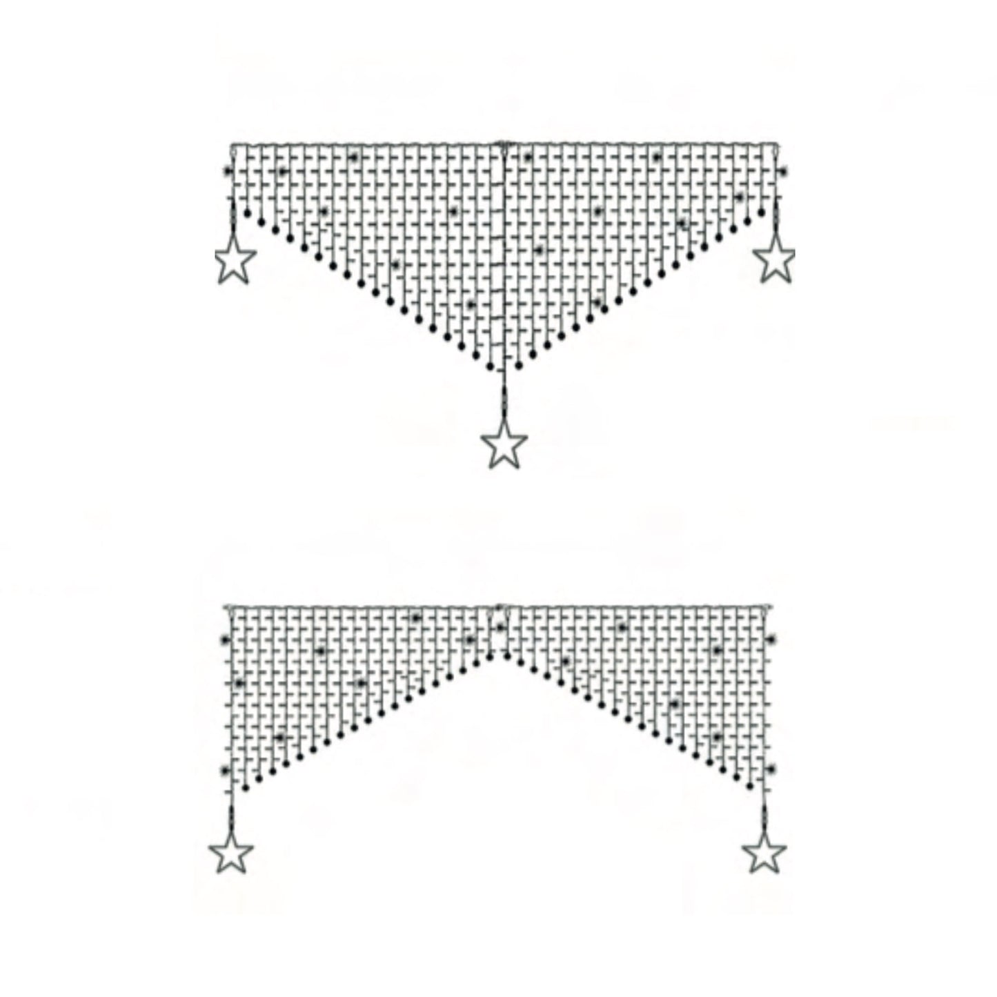 Vittoria led curtain | 6m 230V | white cable | 1032 LEDs (188 flashes)