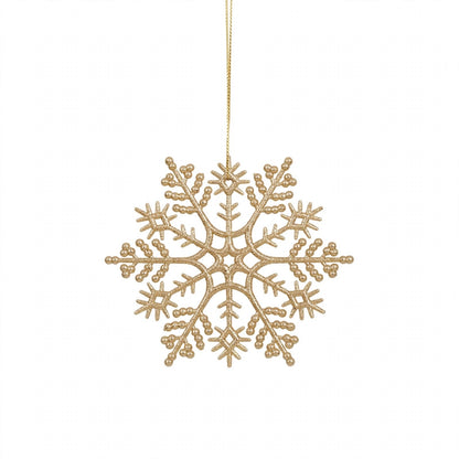Fiocco di Neve Classico per Albero di Natale, colore Oro – ornamenti natalizi Merry Worlds