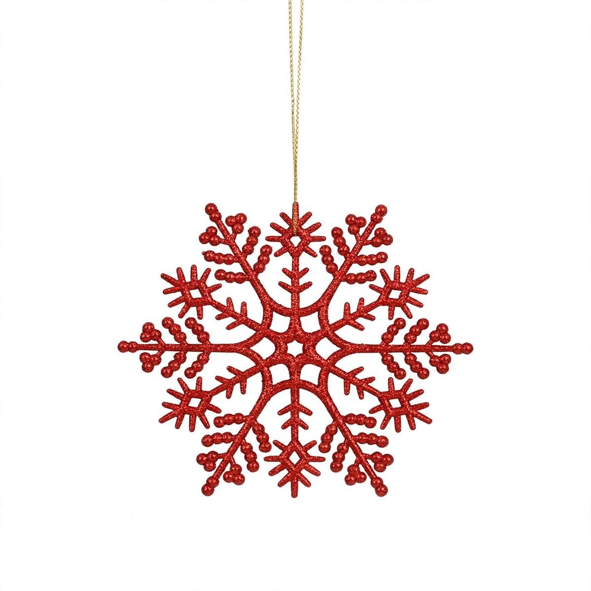 Fiocco di Neve Classico per Albero di Natale, colore Rosso – decorazioni per albero di Natale Merry Worlds, foto 2