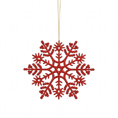Fiocco di Neve Classico per Albero di Natale, colore Rosso – decorazioni per albero di Natale Merry Worlds, foto 2