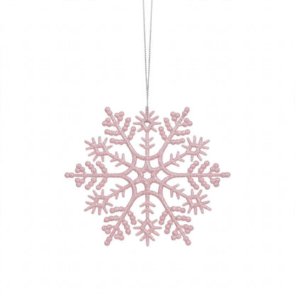 Fiocco di Neve Classico per Albero di Natale, colore Rosa – decorazioni natalizie di lusso Merry Worlds, foto 3
