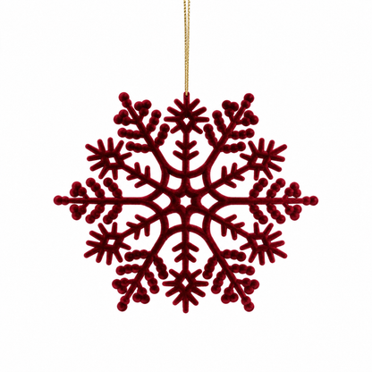 Fiocco di Neve Classico per Albero di Natale, colore Bordeaux – decorazioni per albero di Natale Merry Worlds, foto 5