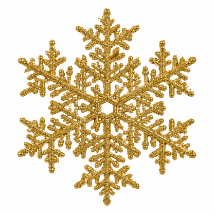 Fiocco di Neve Grande per Albero di Natale 20cm, colore Oro – ornamenti natalizi Merry Worlds