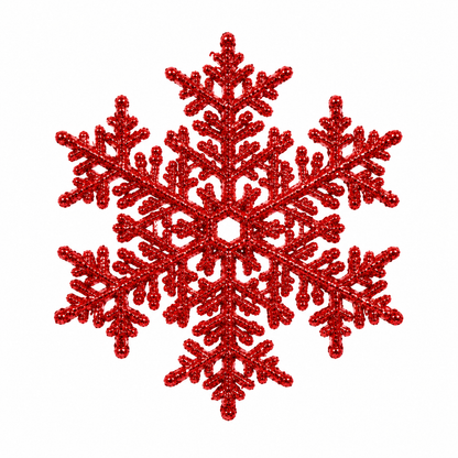 Fiocco di Neve Grande per Albero di Natale 20cm, colore Rosso – decorazioni per albero di Natale Merry Worlds, foto 2