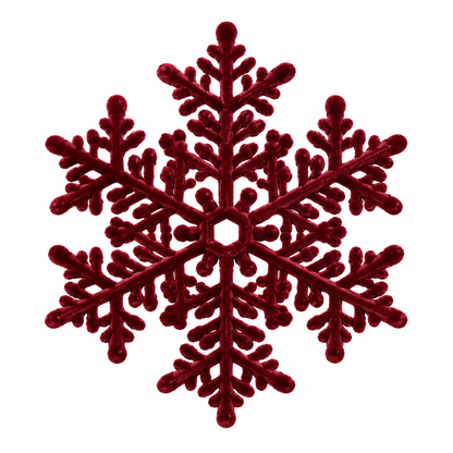 Fiocco di Neve Grande per Albero di Natale 20cm, colore Bordeaux – decorazioni natalizie di lusso Merry Worlds, foto 3