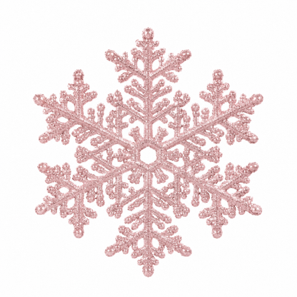 Fiocco di Neve Grande per Albero di Natale 20cm, colore Rosa – addobbi natalizi eleganti Merry Worlds, foto 4