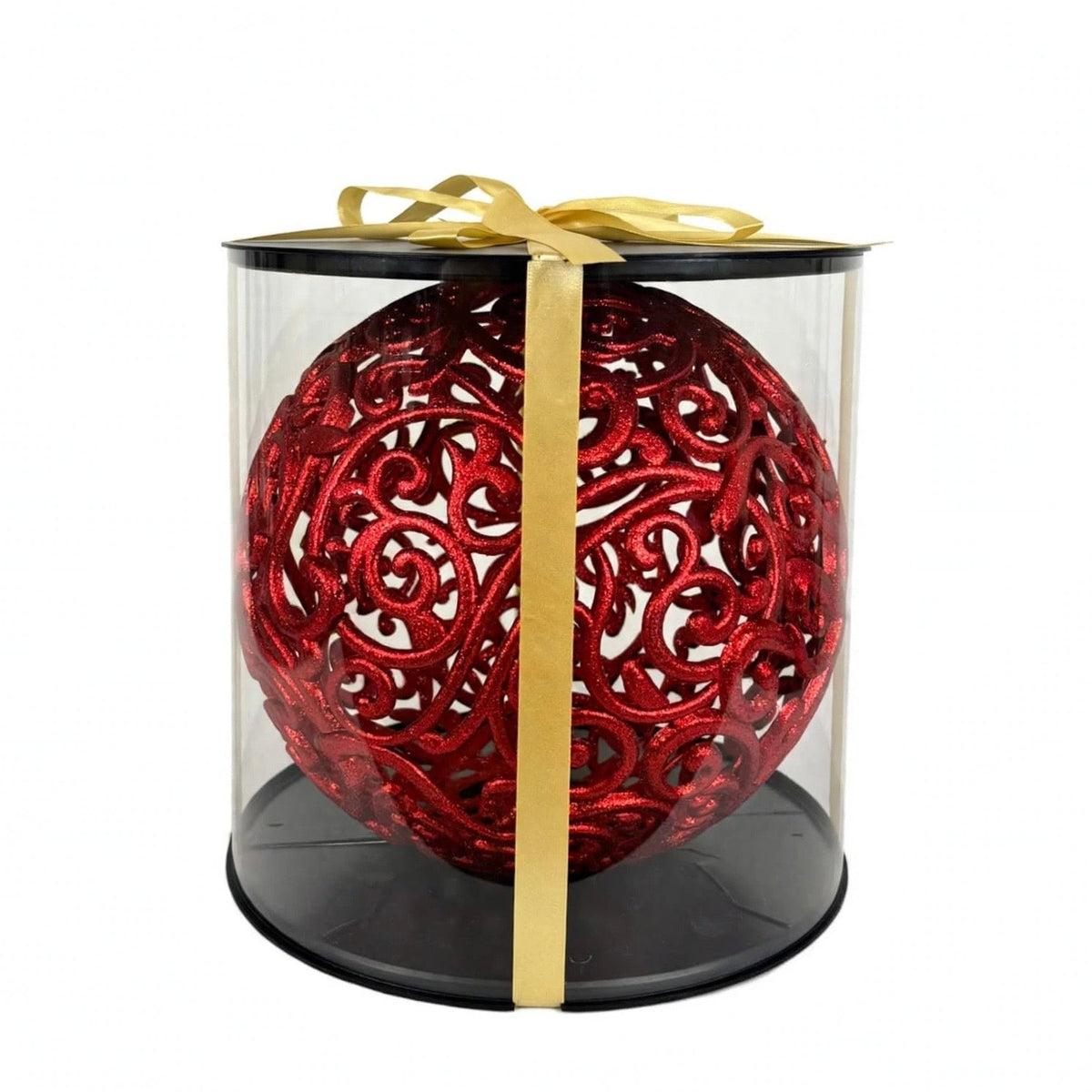 Grande Pallina Traforata Infrangibile, 30cm, colore Rosso – palline di Natale infrangibili Merry Worlds