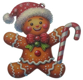 Omino di Marzapane, Ornamento di Natale in Legno – ornamenti natalizi Merry Worlds