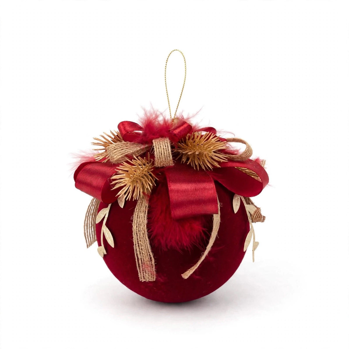 Palline di Natale elegantemente decorate, 10 cm, colore bordeaux – palline di Natale eleganti Merry Worlds