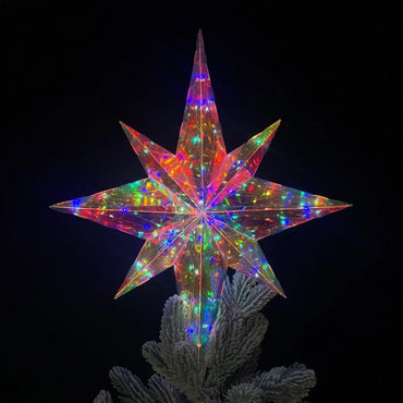 Puntale a stella Olografica, Decorazione Luminosa Olografica Premium – decorazioni per albero di Natale Merry Worlds, foto 2
