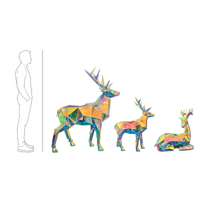 Renna Natalizia Olografica, Decorazione Luminosa Olografica Premium – decorazioni natalizie di lusso Merry Worlds, foto 4