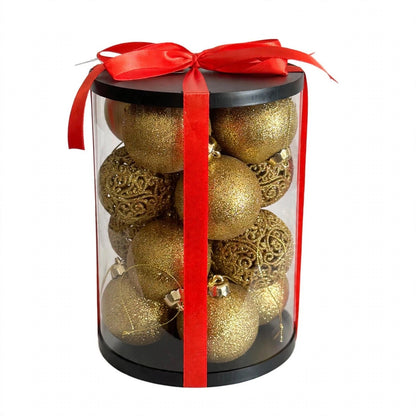 Set 16 palline glitter infrangibili traforate, 6 cm – decorazioni per albero di Natale Merry Worlds, foto 6