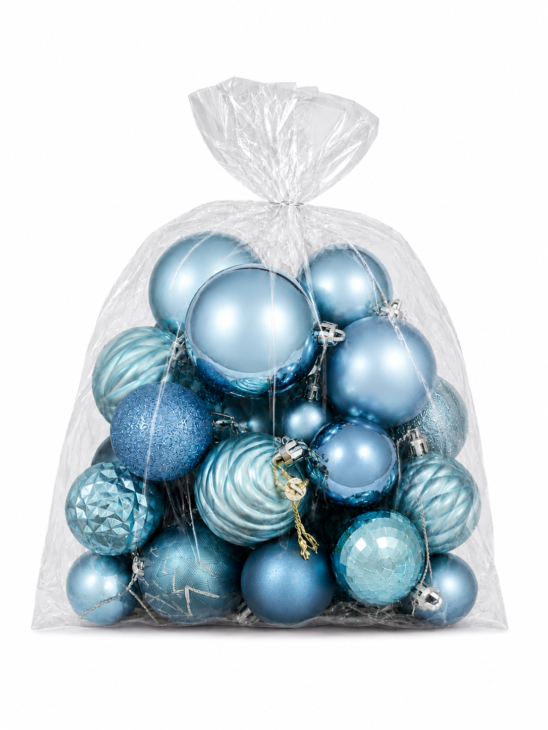 Merry Worlds 20x palline di Natale, sfere per albero infrangibili in plastica per Natale, addobbi con ciondoli, Ø 4/6/8 cm