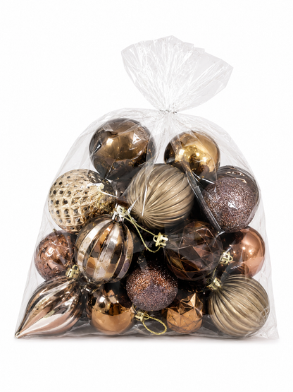 Merry Worlds 20x palline di Natale, sfere per albero infrangibili in plastica per Natale, addobbi con ciondoli, Ø 4/6/8 cm