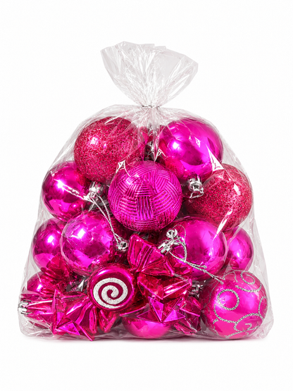 Merry Worlds 20x palline di Natale, sfere per albero infrangibili in plastica per Natale, addobbi con ciondoli, Ø 4/6/8 cm