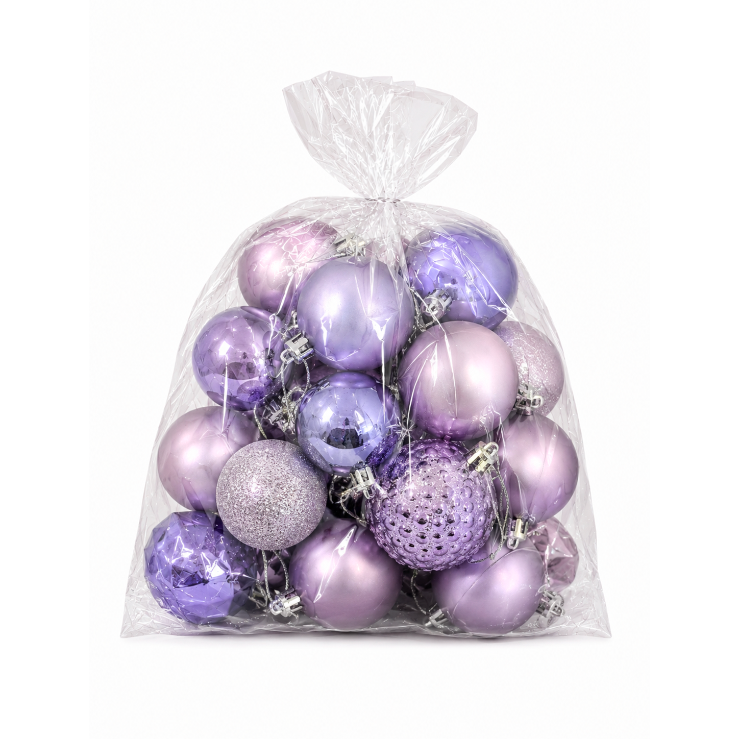 Merry Worlds 20x palline di Natale, sfere per albero infrangibili in plastica per Natale, addobbi con ciondoli, Ø 4/6/8 cm