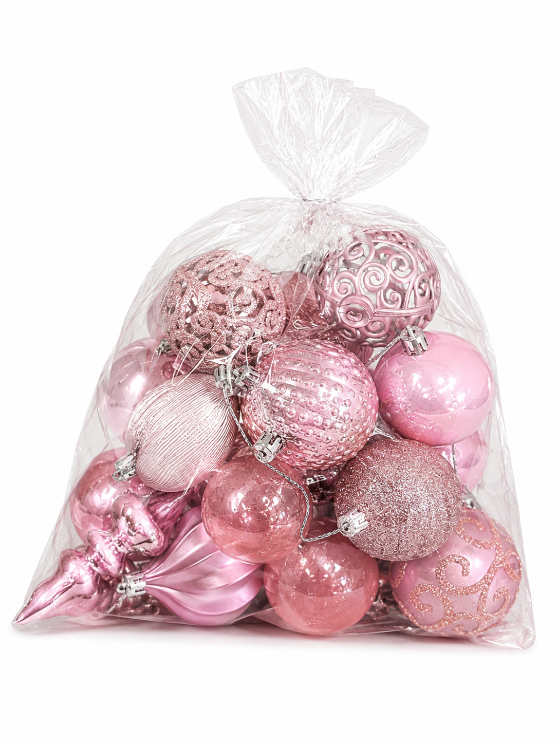 Merry Worlds 20x palline di Natale, sfere per albero infrangibili in plastica per Natale, addobbi con ciondoli, Ø 4/6/8 cm