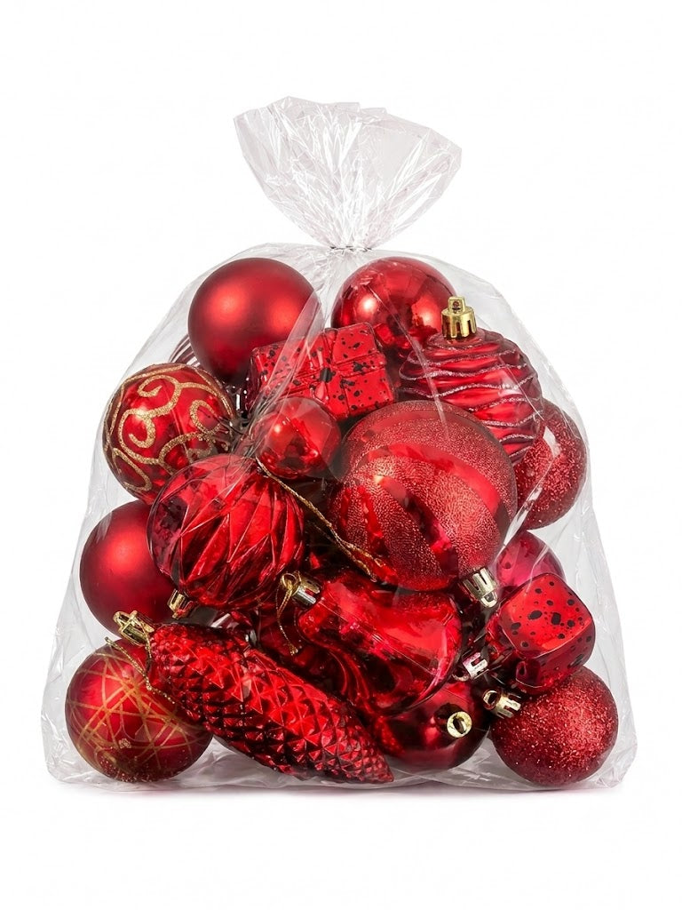 Merry Worlds 20x palline di Natale, sfere per albero infrangibili in plastica per Natale, addobbi con ciondoli, Ø 4/6/8 cm