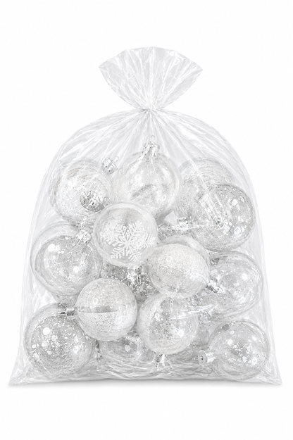 Merry Worlds 20x palline di Natale, sfere per albero infrangibili in plastica per Natale, addobbi con ciondoli, Ø 4/6/8 cm
